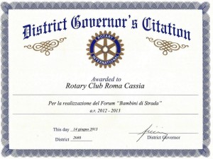 District Governor's Citation